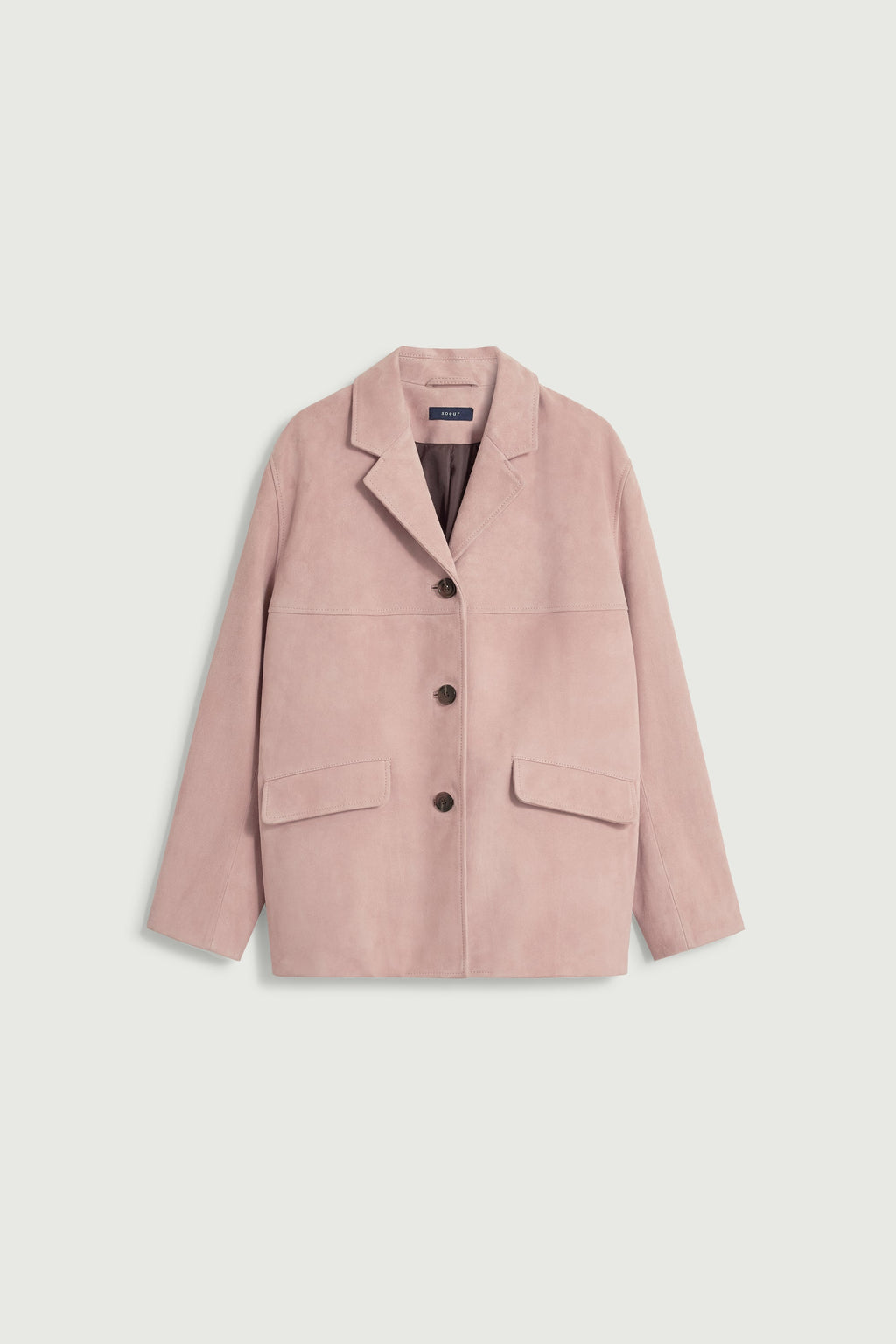 Veste boutonnée en croûte de cuir