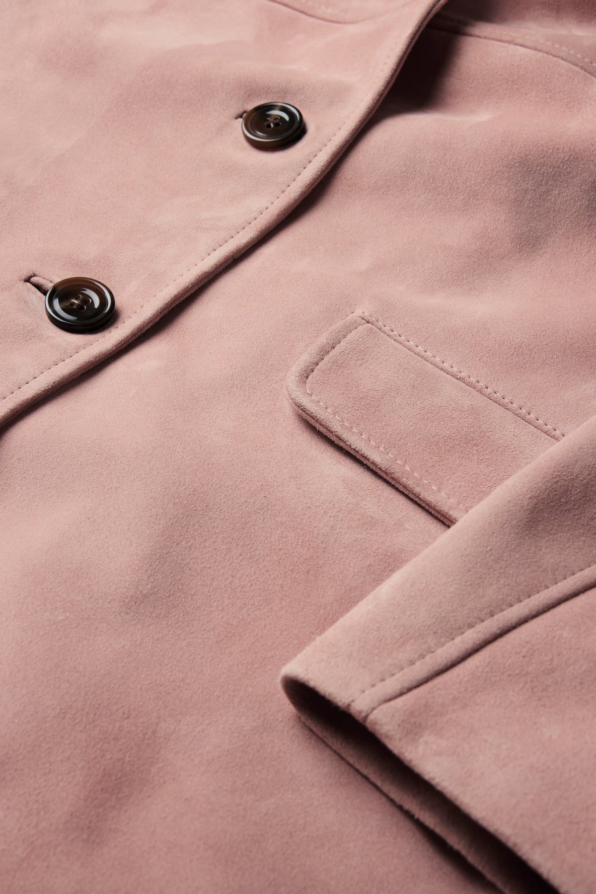 Veste boutonnée en croûte de cuir